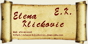 Elena Kličković vizit kartica